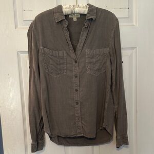 Cloth & Stone Casual Button Down Shirt - Grey